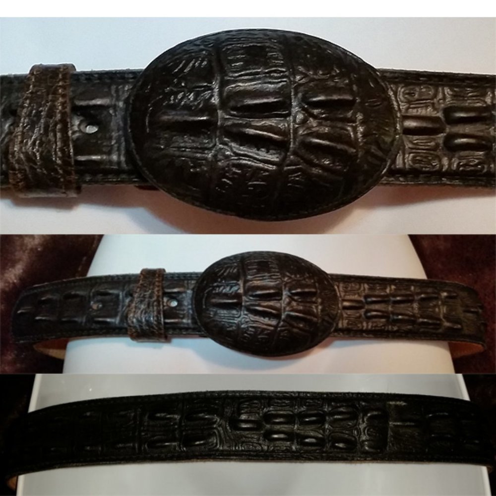 Leather black gator